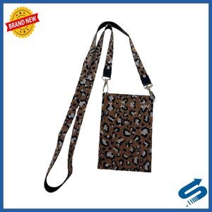 Leopard Print Crossbody Phone Purse Faux Leather 7x4.75 Inches